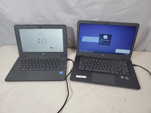 lot 65 image: 2 HP Chromebook Laptop Computers