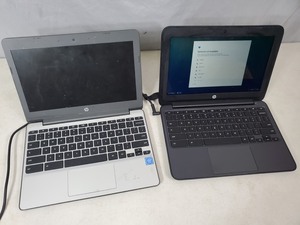 lot 66 image: 2 HP Chromebook Laptop Computers