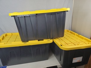 lot 80 image: 3 Tough Totes - 27 Gallon