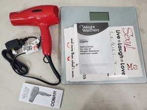 lot 93 image: New Weight Watchers Scale and Conair Hair Dryer