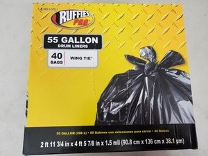 lot 117 image: New Box of 55 Gallon Can Liner Trash Bags