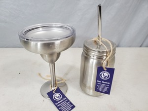 lot 123 image: New True North Insulated Margarita Glass and Mason Jar Tumbler