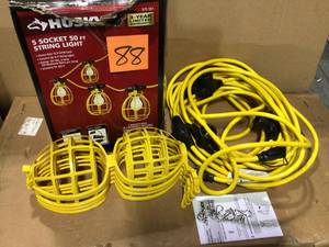 50 ft. 5-Bulb String Caged Work Lights by Husky&nbsp&nbspCustomer Returns Open Box See Pictures