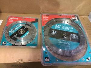 MIX LOT 10 IN AND 14 in. Segmented Rim Diamond Blade for General Purpose by Makita Customer Returns Open Box See Pictures