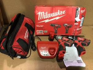 M12 12-Volt Lithium-Ion Cordless Hammer DrillImpact Driver Combo Kit (2-Tool) with (2) 1.5Ah Batteries, Charger &amp Bag by Milwaukee&nbsp&nbspCustomer Returns Open Box See Pictures