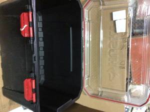 20 Gal. Professional Duty Waterproof Storage Container with Hinged Lid in Black by Husky&nbsp&nbspCustomer Returns Open Box See Pictures