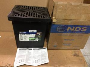 12 in. x 12 in. Drainage Catch Basin, 2 Opening Kit by NDS&nbsp&nbspCustomer Returns Open Box See Pictures