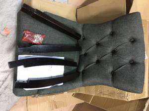Regent Gray Fabric Dining Chair by MODWAY&nbsp&nbspCustomer Returns Open Box See Pictures