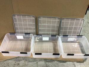 30 Qt. Weather Tight Storage Box in Clear by IRIS&nbsp&nbspCustomer Returns Open Box See Pictures