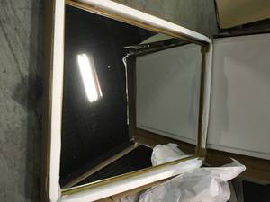 Medium Rectangle Brass Modern Mirror (40 in. H x 30 in. W) by Unbranded Customer Returns See Pictures