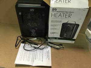 1,500-Walt Utility Milkhouse Fan-Forced Portable Heater with Thermostat by SAI Customer Returns See Pictures