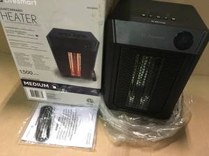 1,500-Watt Electric Infrared Portable Space Heater with 4-Elements and Remote by Lifesmart Customer Returns See Pictures