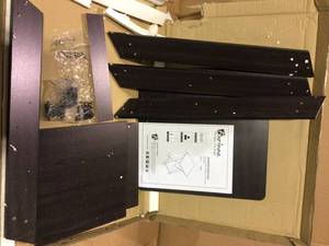 Modern Simplistic Espresso Criss-Crossed End Table&nbsp&nbspCustomer Returns Open Box See Pictures