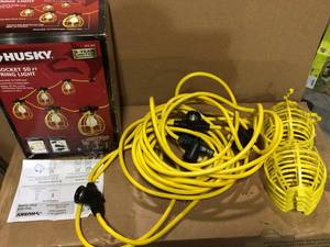 50 ft. 5-Bulb String Caged Work Lights by Husky&nbsp&nbspCustomer Returns Open Box See Pictures