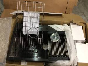 Matte Black Finished Stainless Steel 32 in. x 18 in. Single Bowl Drop-in Kitchen Sink with Accessories by AKDY&nbsp&nbspCustomer Returns Open Box See Pictures&nbspCustomer Returns Open Box See Pictures