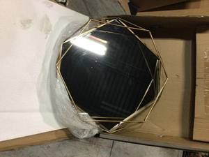 Medium Round Gold Contemporary Mirror (31.5 in. H x 29.53 in. W)&nbsp&nbspCustomer Returns Open Box See Pictures