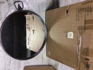 Medium Round Black Modern Mirror (32.5 in. H x 27.5 in. W)&nbsp&nbspCustomer Returns Open Box See Pictures
