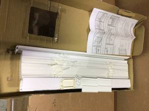 White Cordless Room Darkening 2 in. Faux Wood Blind for Window - 23 in. W x 48 in. L&nbsp&nbspCustomer Returns Open Box See Pictures