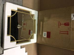 Medium Square Gold Beveled Glass Classic Mirror (24 in. H x 24 in. W)&nbsp&nbspCustomer Returns Open Box See Pictures