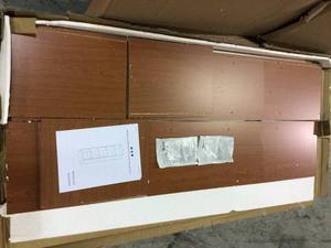 59.06 in. Cherry Wood 5-shelf Standard Bookcase with Storage by HODEDAH&nbsp&nbspCustomer Returns Open Box See Pictures