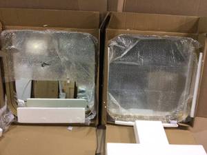 Medium Square Gold Modern Mirror with Deep-Set Frame and Rounded Corners (26 in. H x 26 in. W)&nbsp&nbspCustomer Returns Open Box See Pictures