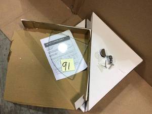 Oval 10 in. x 10 in. Glass Corner Shelf in Silver&nbsp&nbspCustomer Returns Open Box See Pictures