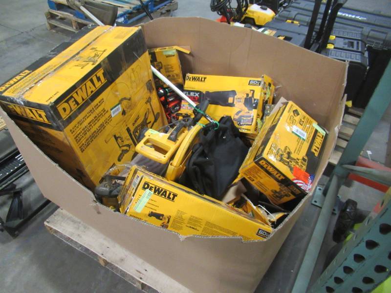 WHOLESALE MIXED PALLET OF DEWALT POWER TOOLS AND OTHER OUTDOOR