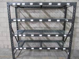 lot 60 image: Gladiator 4-Tier Welded Steel Garage Storage Shelving Unit, 77 X 24 X 72 Tall, GARS774XEG - BREIFLY USED IN WAREHOUSE
