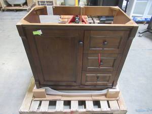 lot 207 image: Home Decorators Collection Creedmoor 37 in. W x 22 in. D Vanity in Walnut CDNV3621R-BGE