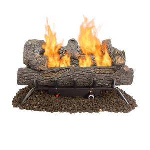 lot 209 image: Pleasant Hearth Southern Oak 24.25 in. Vent-Free Dual Fuel Gas Fireplace Logs VFL2-SO24DT