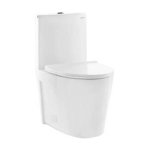 lot 211 image: Swiss Madison St.Tropez 1-Piece 0.81.28 GPF Dual Flush Elongated Toilet in White SM-1T254