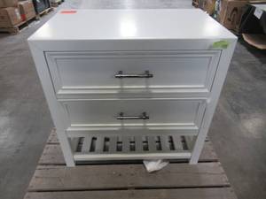 lot 214 image: Progressive Furniture Serenade 2-Drawer Tuxedo White Nightstand B124-43
