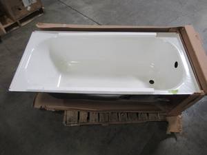 lot 217 image: Bootz Industries Maui 60 in. Left Drain Rectangular Alcove Soaking Bathtub in White 011-3341-00