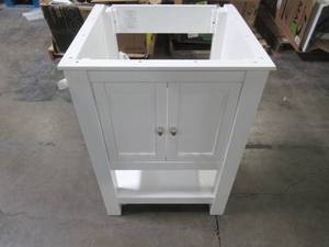 lot 221 image: Home Decorators Collection Gazette 24 in. W x 21-34 in. D Bath Vanity Cabinet Only in White GAWA2422