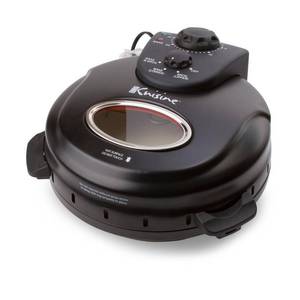 lot 827 image: Euro Cuisine 12 in. Black Electric Oven Pizza Maker with Lid, PM600