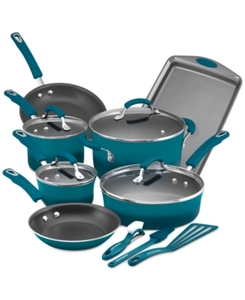 lot 829 image: Rachael Ray 14-Pc. Nonstick Cookware Set in Marine Blue, 17646