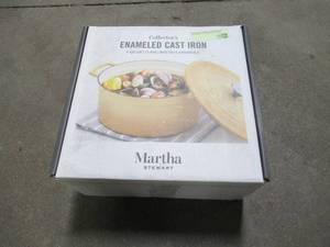 lot 807 image: Martha Stewart Collection Enameled Cast Iron Round 6-Qt. Dutch Oven in Lemon