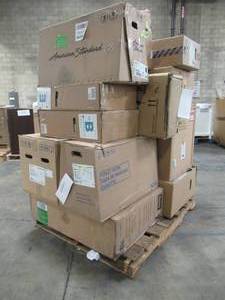 lot 229 image: WHOLESALE MIXED PALLET OF BATHROOM REMODEL ITEMS, SINKS AND TOILET PARTS