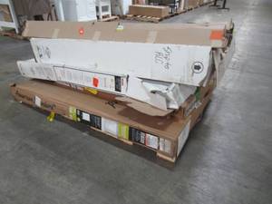 lot 243 image: WHOLESALE MIXED PALLET OF BATHROOM SHOWER AND TUB WALL SURROUND KITS