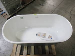 lot 307 image: Akdy 60 in. Fiberglass Double Ended Flatbottom Non-Whirlpool Bathtub in Matte Lichen Green BT0263