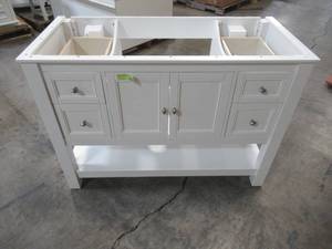 lot 311 image: Home Decorators Collection Gazette 48 in. Vanity Cabinet Only in White GAWA4822D