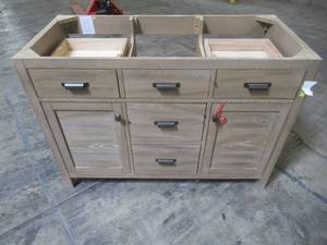 lot 322 image: Home Decorators Collection Stanhope 49 in. W x 22 in. D Vanity in Reclaimed Oak SNOVT4922D