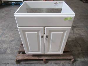 lot 323 image: Design House Wyndham 24 in. 2-Door Unassembled Bath Vanity Cabinet Only, White 597138