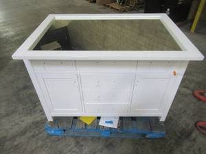lot 325 image: Virtu USA Caroline 48 in. W x 36 in. H Vanity in White with Mirror MS-2048-WMRO-WH