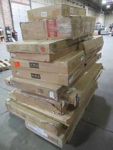 lot 109 image: WHOLESALE MIXED PALLET OF MICELLANOUS FURNITURE,  BUILDING MATERIALS AND MORE