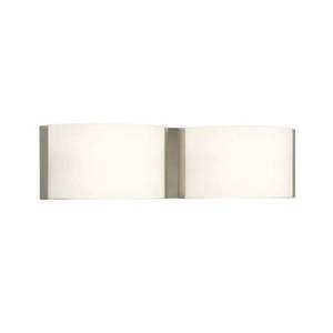 lot 401 image: Galaxy Lighting Triton 2-Light 5-in Brushed Nickel Rectangle Vanity Light Bar 712757BN