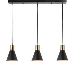 lot 402 image: Jonathan Y Apollo 33.5 in. 3-Light Adjustable Modern Metal LED Pendant, BlackBrass Gold, JYL6134A