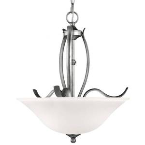 lot 405 image: Feiss Standish 3-Light Heritage Silver Uplight Chandelier F30033HTSL.