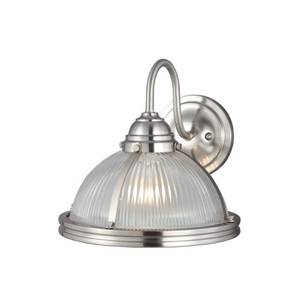 lot 406 image: Sea Gull Lighting Pratt Street 1-Light Brushed Nickel Wall Sconce, 41060BLE-962