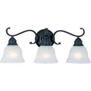 lot 408 image: Maxim Lighting Linda 3-Light Black Bath Vanity Light, 11810ICBK